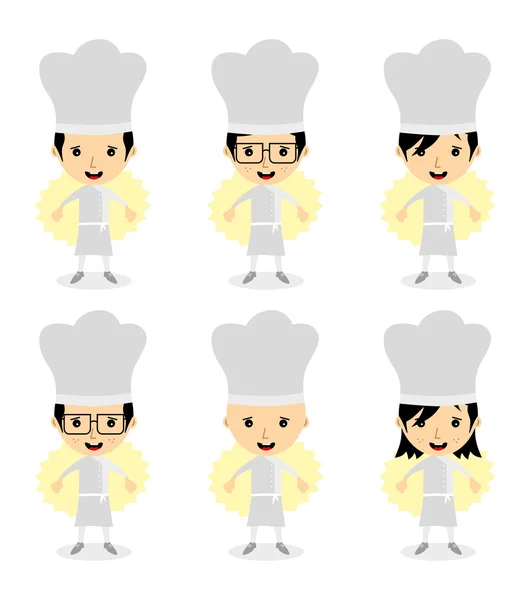 Cartoon chef-kok pack — Stockvector