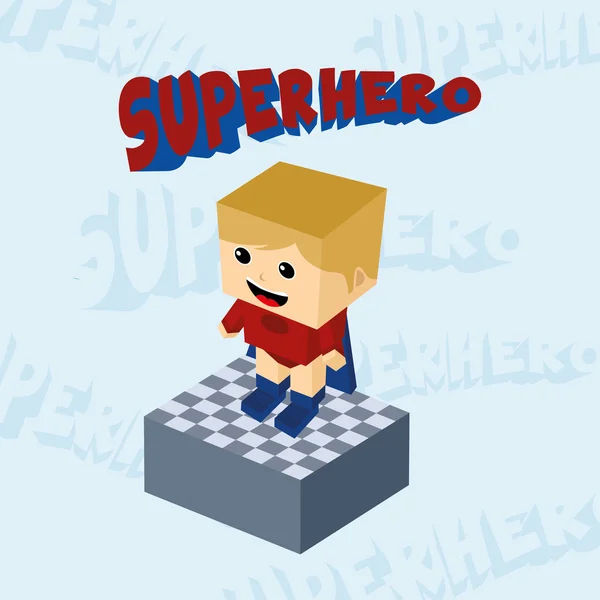 Personaje niño superhéroe — Vector de stock