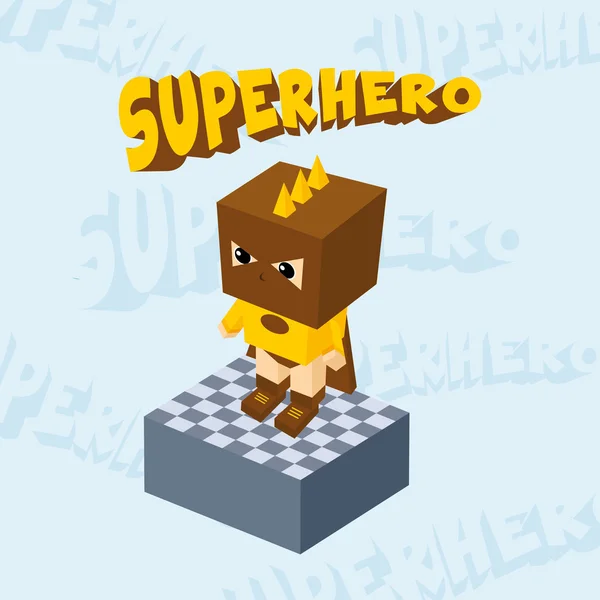 Süper kahraman çocuk karakteri — Stok Vektör