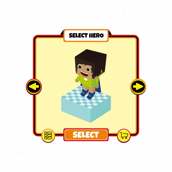 Game block character — Stock Vector