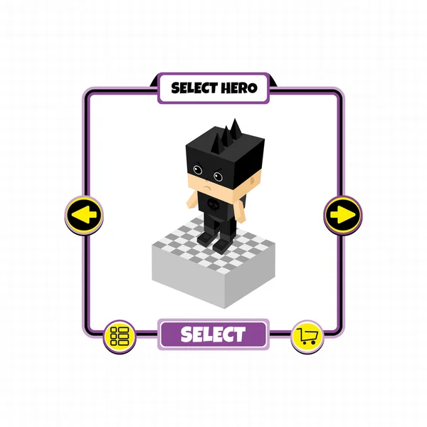 Caractère bloc de jeu — Image vectorielle