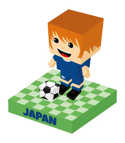 Japan soccer character — Stock Vector