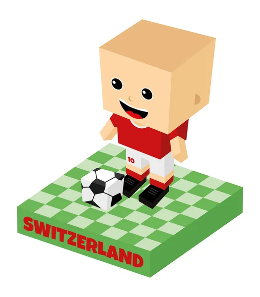 Svizzera carattere blocco di calcio — Vettoriale Stock