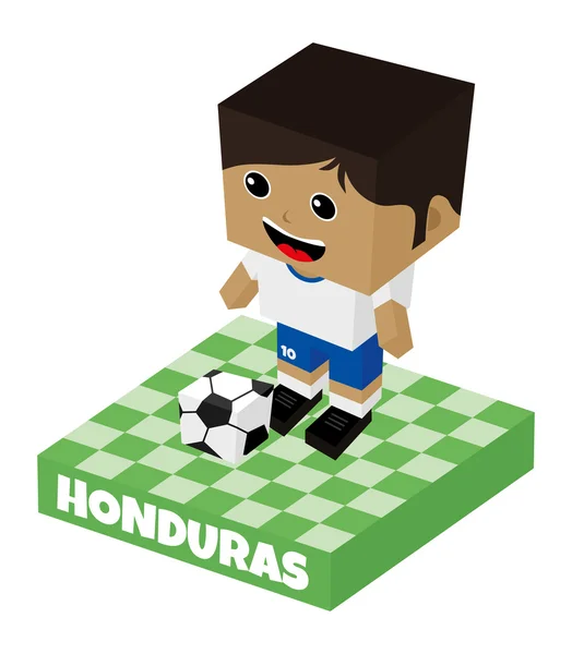 Honduras fotboll block karaktär — Stock vektor