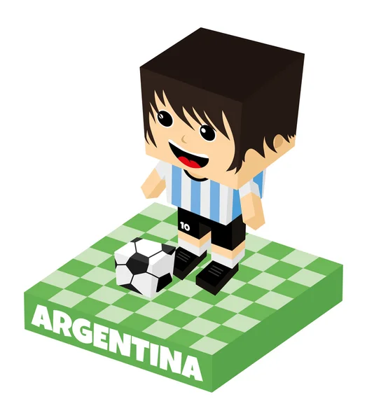 Karakter blok sepak bola Argentina - Stok Vektor