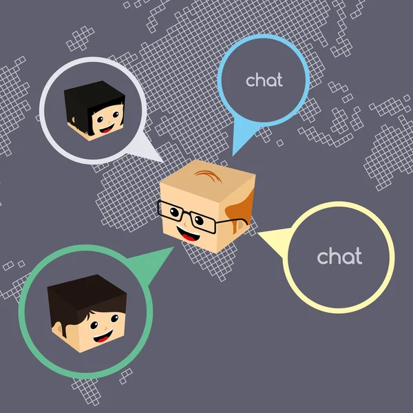 Welt-Chat-Netzwerk — Stockvektor