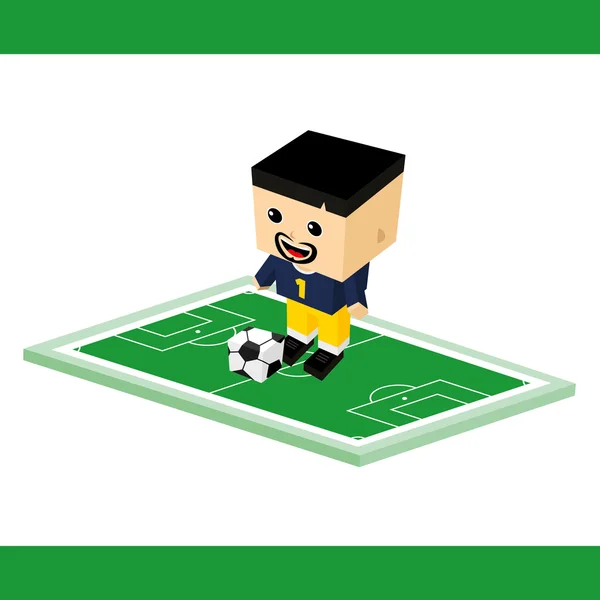 Carácter portero de fútbol — Vector de stock