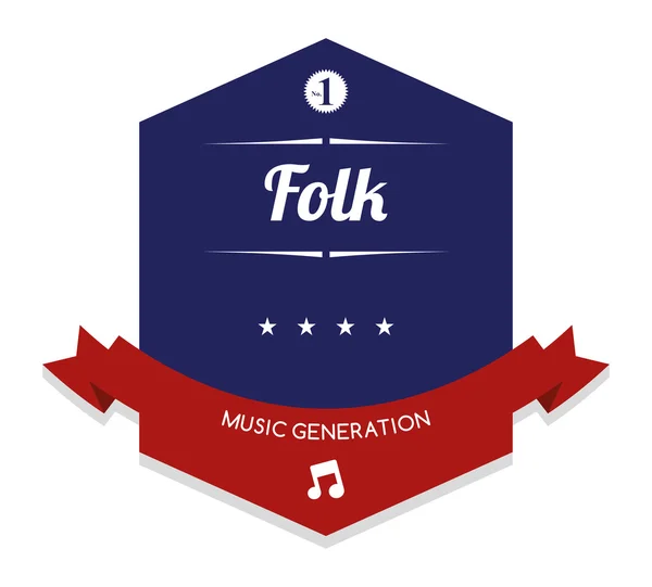 Folk music label — Stock Vector