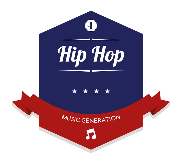 Hip hop Music label — Stock Vector