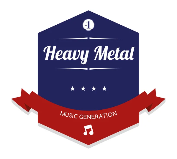 Heavy metal Label de musique — Image vectorielle