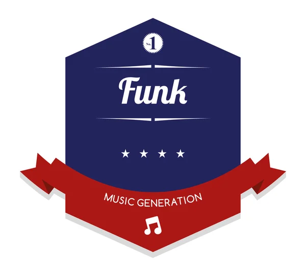 Funk musik etikett — Stock vektor