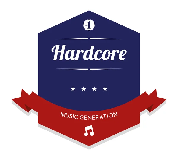 Hardcore etichetta musicale — Vettoriale Stock