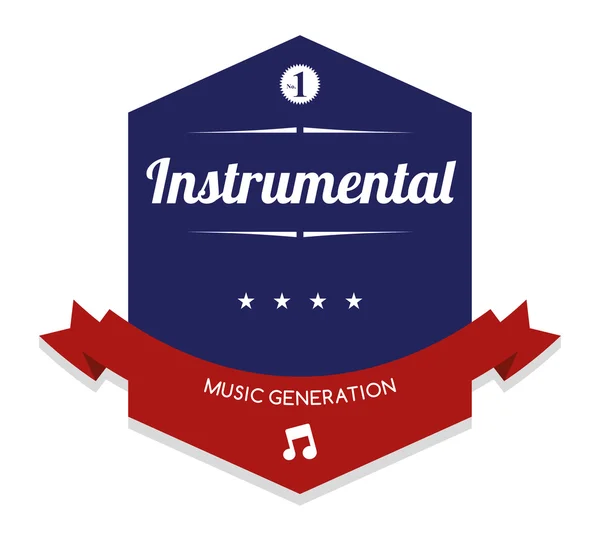 Instrumental musik etikett — Stock vektor