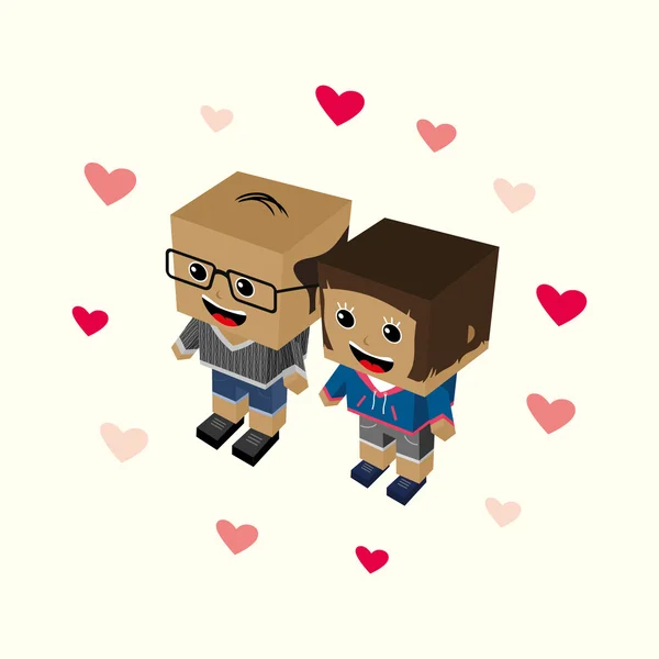 Amore coppia cartone animato — Vettoriale Stock