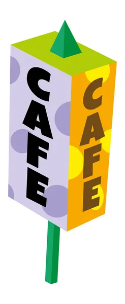 Cafe segnaletica pubblicitaria — Vettoriale Stock