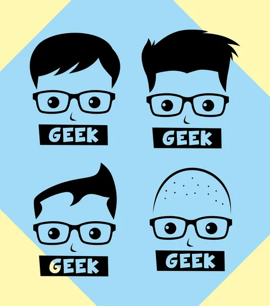 Avatar homme geek et geek — Image vectorielle