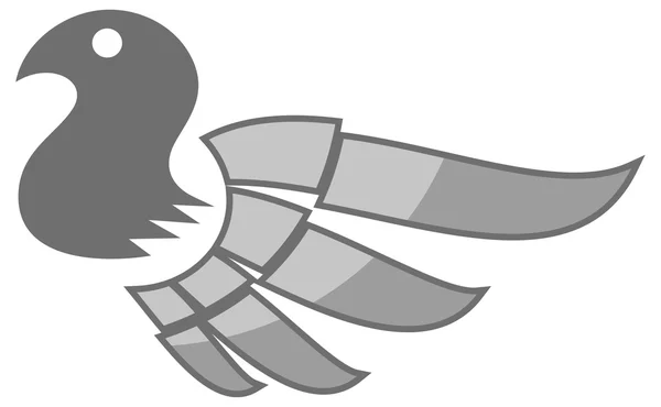 Duva fågel med vingar — Stock vektor