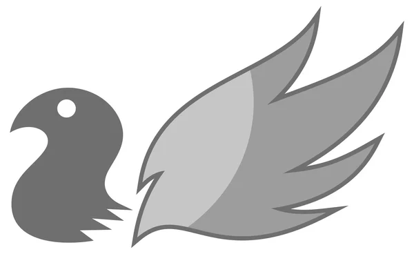 Голубиная птица с крылом — стоковый вектор