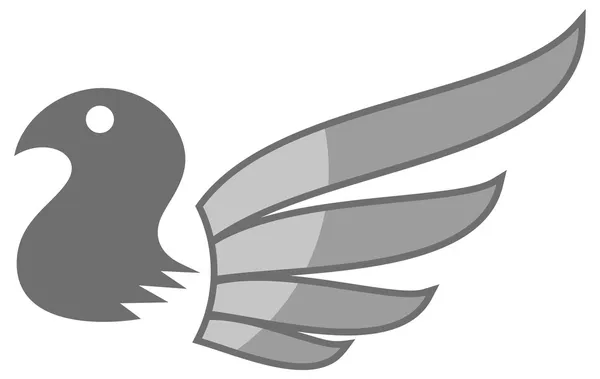 Pájaro paloma con ala — Vector de stock