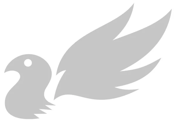 Uccello piccione con ala — Vettoriale Stock