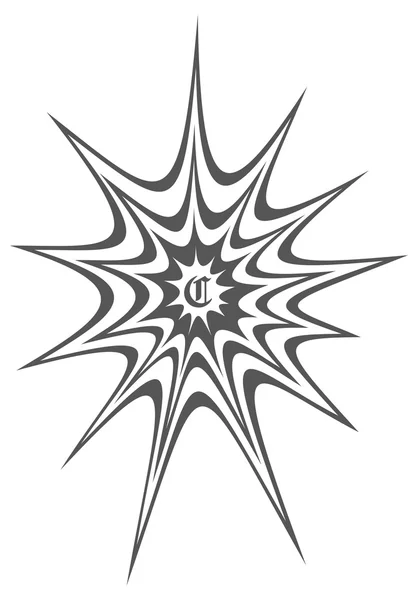 Toile d'araignée avec lettre intérieure — Image vectorielle