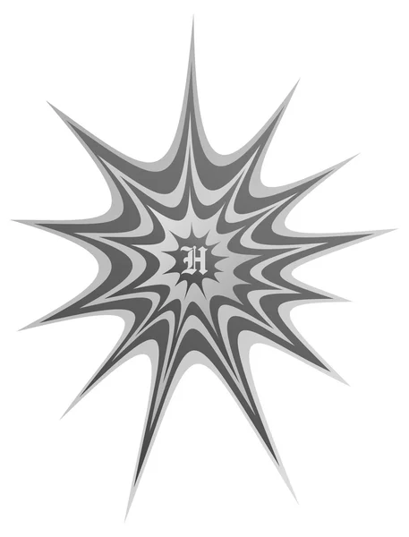 Tela de araña con letra dentro — Vector de stock