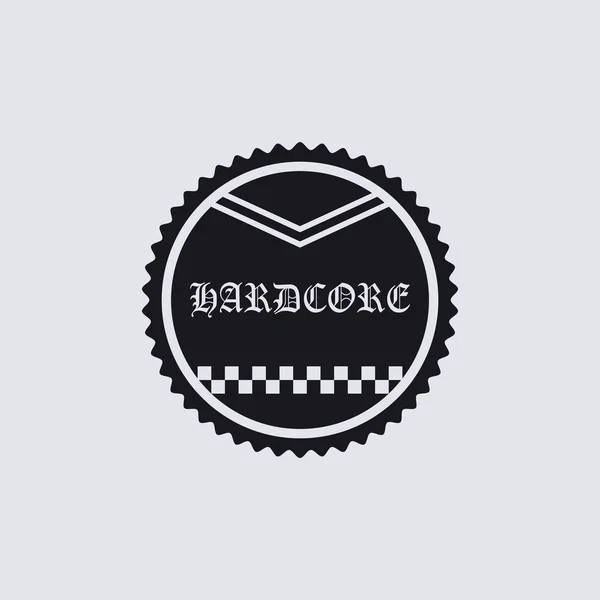 Hardcore-Emblem — Stockvektor