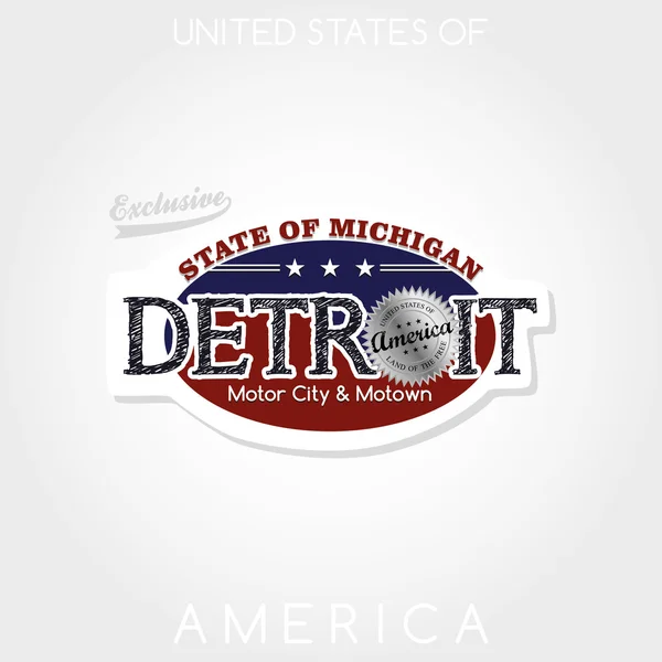 Detroit emblem — Stock Vector