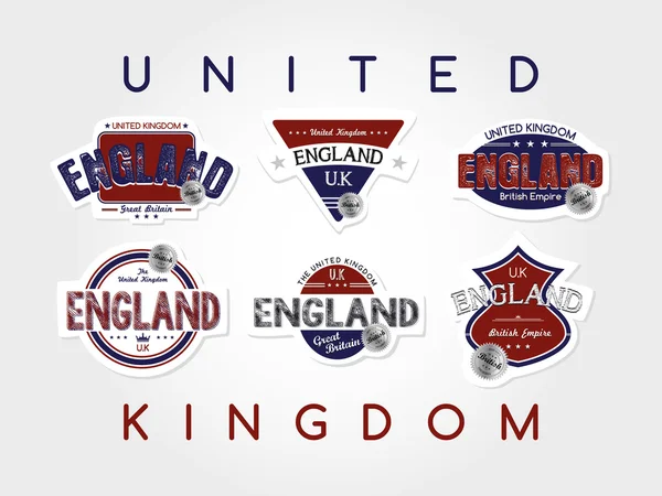 United kingdom  emblem set — Stock Vector