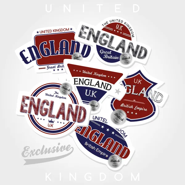 United kingdom  emblem set — Stock Vector