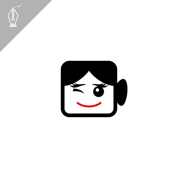 Smiley-Zeichen für Mädchen — Stockvektor