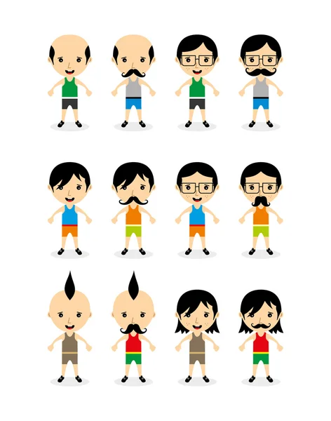 Set di personaggi del cartone animato — Vettoriale Stock