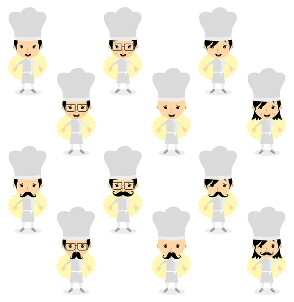 Cartoon chef-kok pack — Stockvector