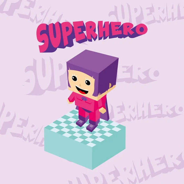 Personagem de menina de super-herói — Vetor de Stock