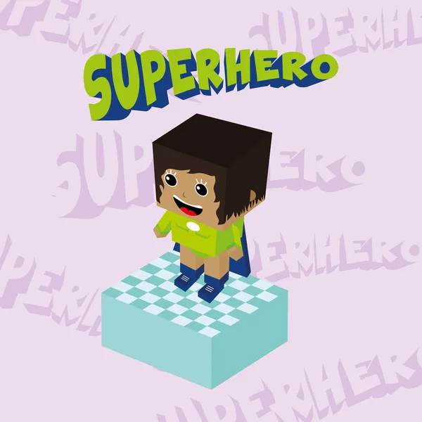 Personagem de menina de super-herói — Vetor de Stock