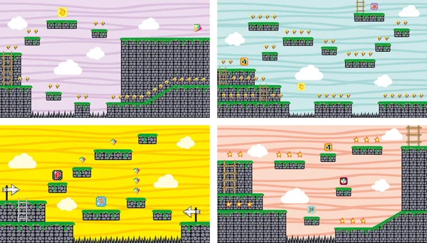 Oyun varlıkları platformu şablonu — Stok Vektör