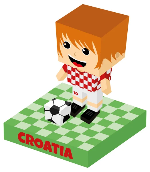 Croacia carácter de fútbol — Archivo Imágenes Vectoriales