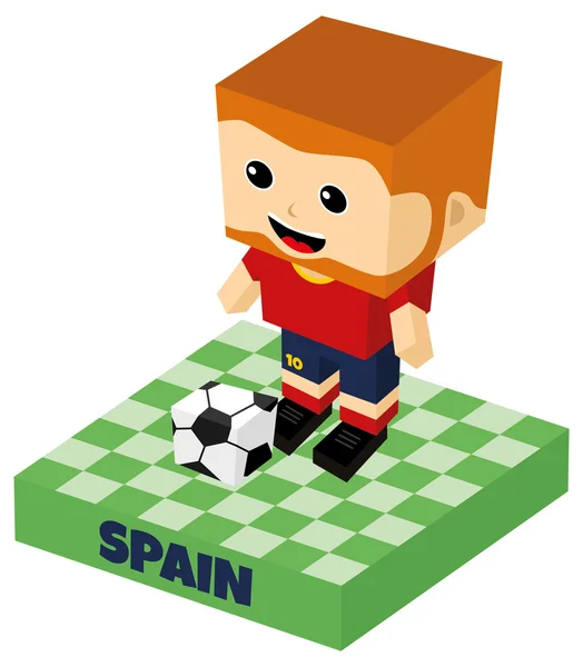 Spain soccer character — Stock Vector