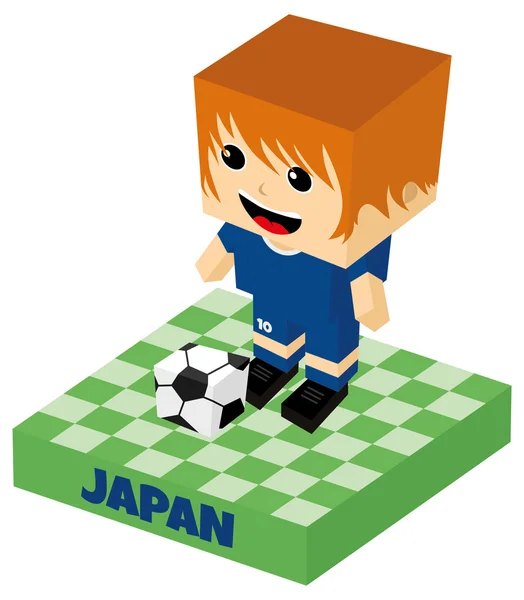 Japan soccer character — Stock Vector