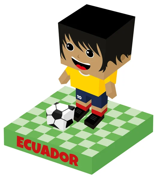 Ecuador soccer character — Stock Vector