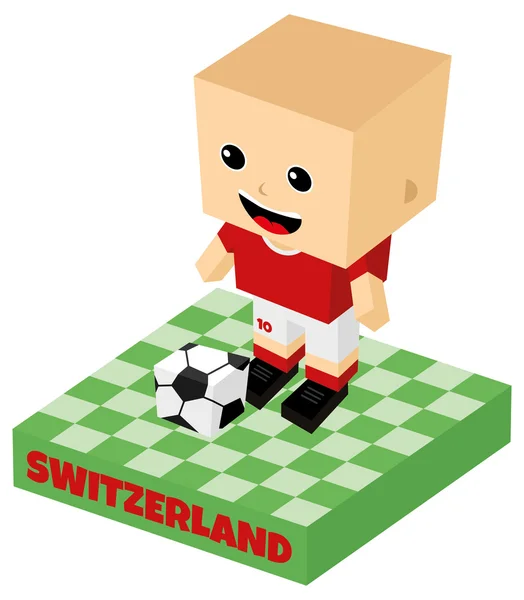 Suíça personagem de futebol — Vetor de Stock