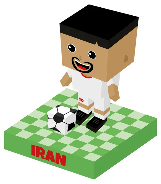 Iran soccer character — Stock Vector