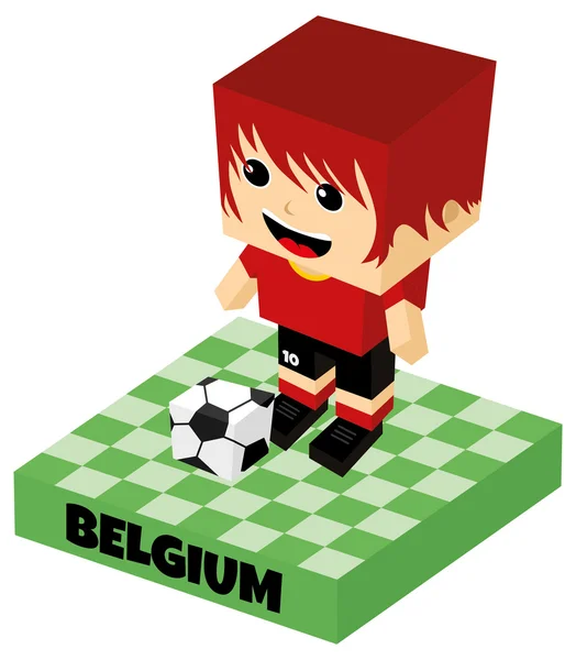 Bélgica personagem de futebol — Vetor de Stock