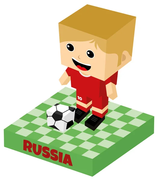 Russia soccer character — Stock Vector
