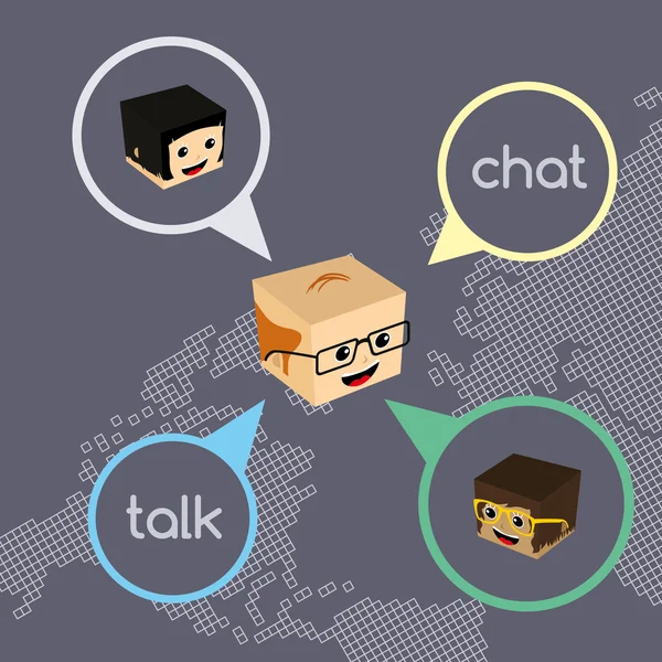 World chat network — Stock Vector
