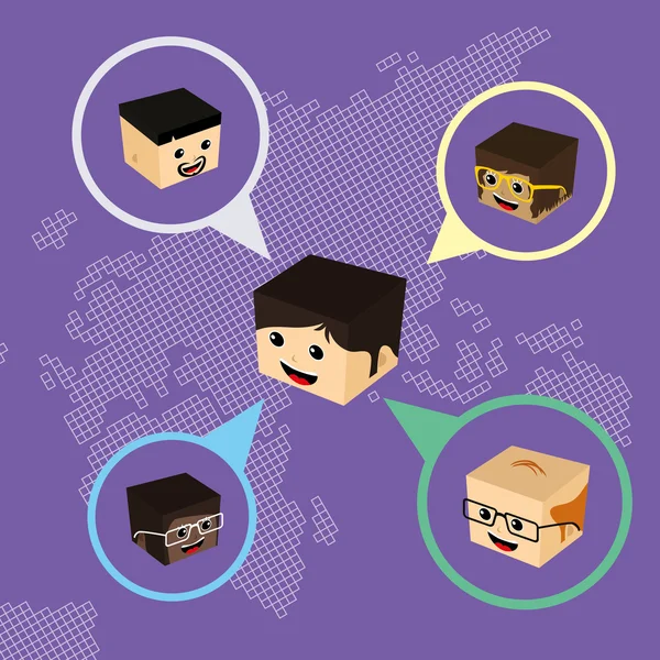 World chat network — Stock Vector