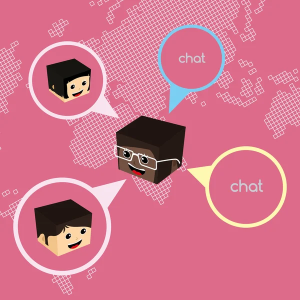 World chat network — Stock Vector