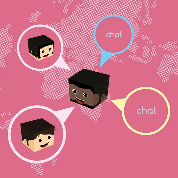 World chat network — Stock Vector