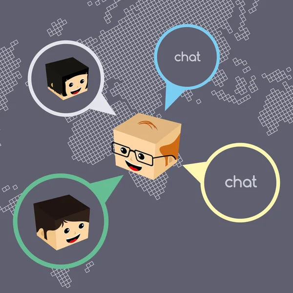 World chat network — Stock Vector