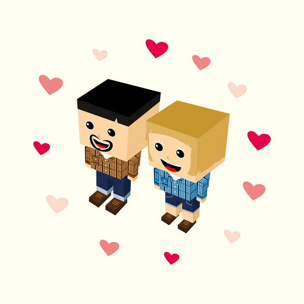 Love couple cartoon — Stock Vector